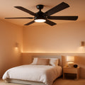 52 Inch Black Ceiling Fan Energy Efficient Dimmable-0