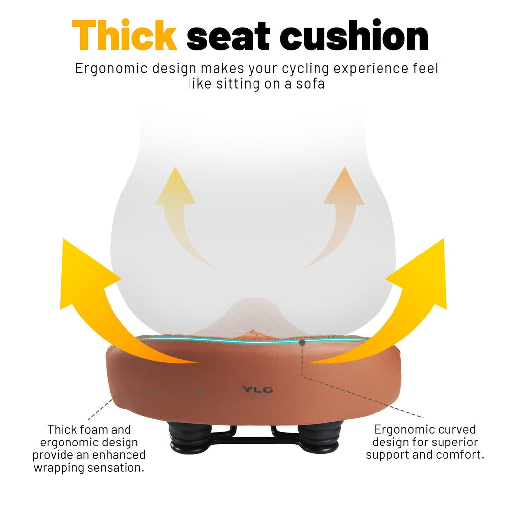 YS 10, YLG Brown Bicycle Seat Cushion-2