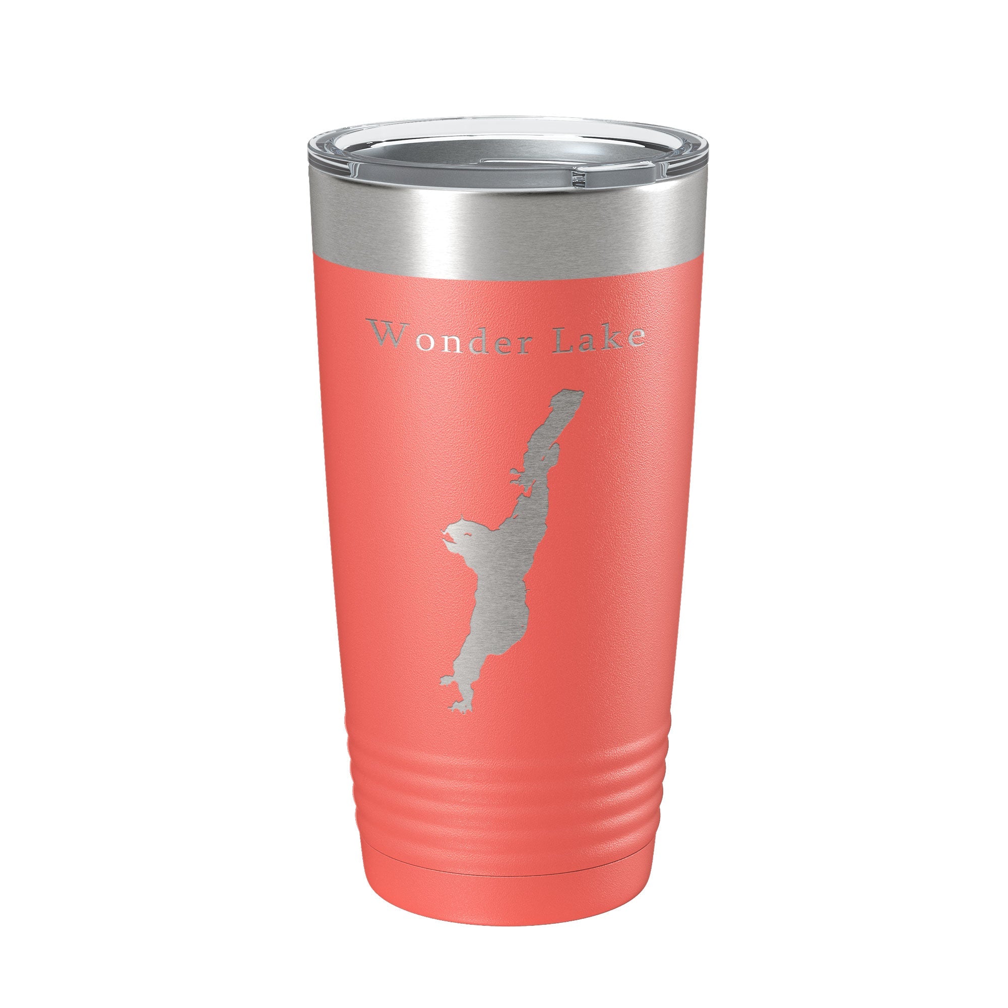 Wonder Lake Map Tumbler Travel Mug Insulated Laser Engraved Coffee Cup Illinois 20 oz-20