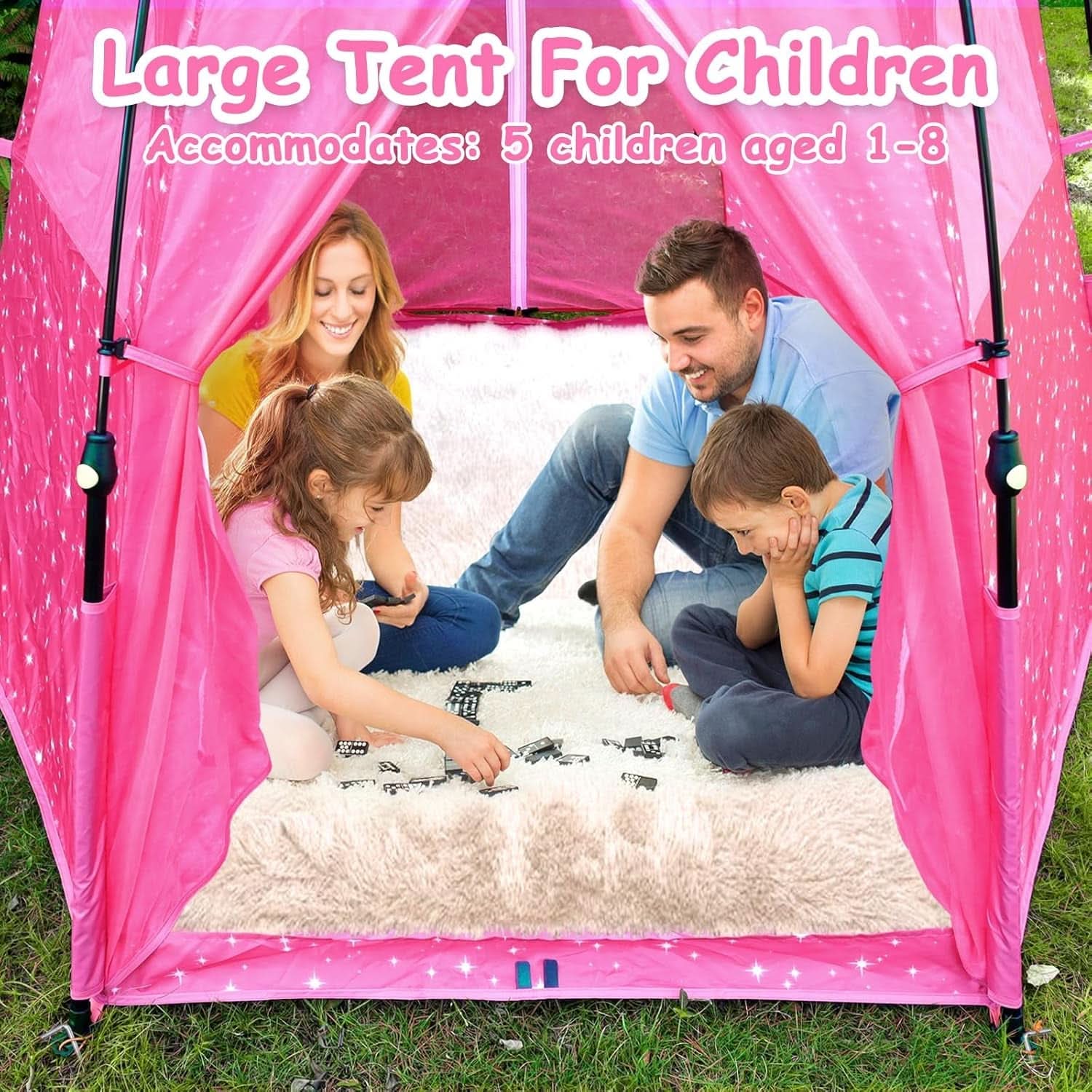 Kids Pop Up Play Tent 78x66 Inch Princess Castle Playhouse-2