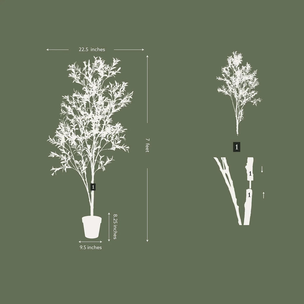 7ft Artificial Olive Tree