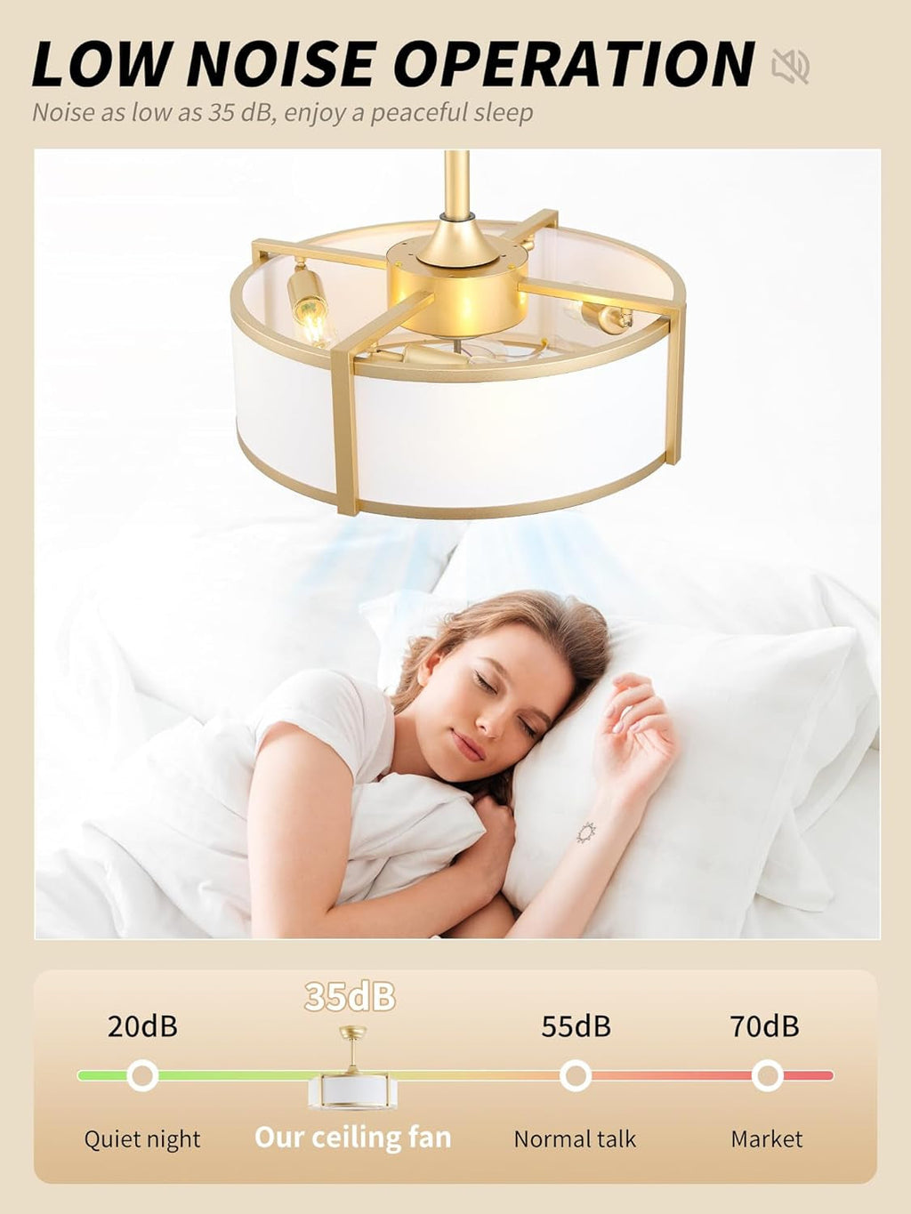 Gold Twenty Inch Boho Iridescent Crystal Ceiling Fan-3
