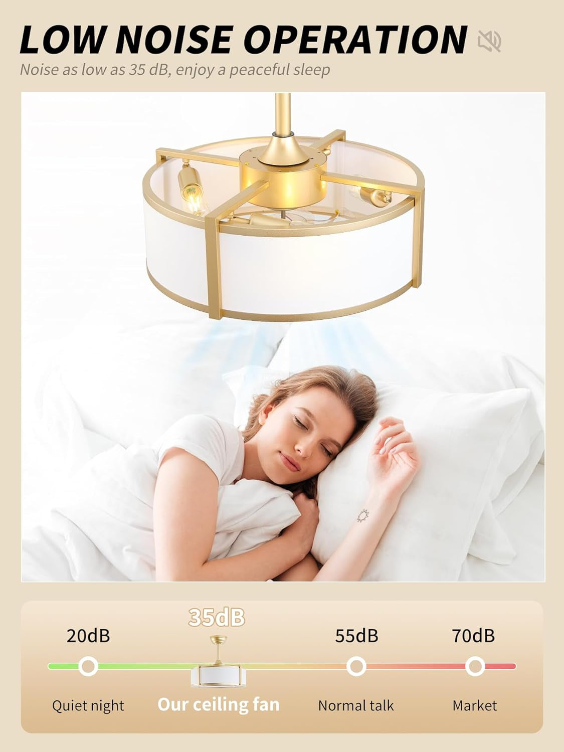 Gold Twenty Inch Boho Iridescent Crystal Ceiling Fan-3