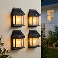 4 Pack Solar Outdoor Wall Lights with Motion Sensor, Waterproof IP65 Garden Security Lighting, 3 Modes Auto Dusk to Dawn, Wireless Decorative Lamp for Patio, Villa, Pathway-0