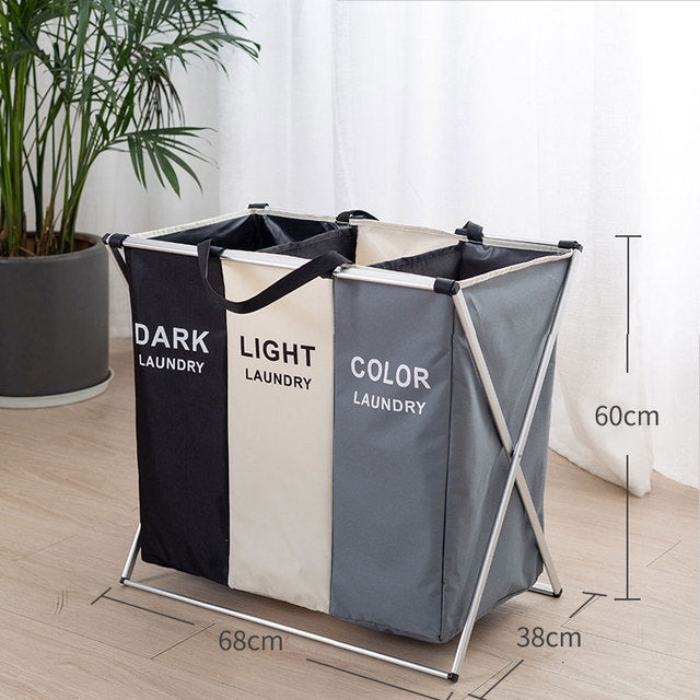 Folding Laundry Baskets Organizer with Compartments