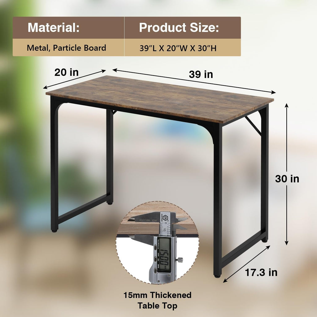 39 Inch Brown Computer Desk Modern Simple Style Home Office