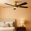 52 Inch Goldtone Fandelier Flush Mount Fan Dimmable LED-0