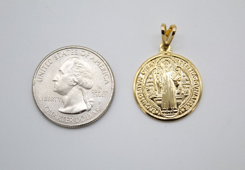18K Gold Filled Coin Religious Wholesale Diy Jewelry Pendant (A18)(A206)-2