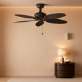 52 Inch Bronze Ceiling Fan Handcrafted Leaf Blades Outdoor-0