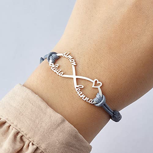 Mom Bracelet With Kids Names, Infinity Bracelet With Names,Mom Jewelry-3