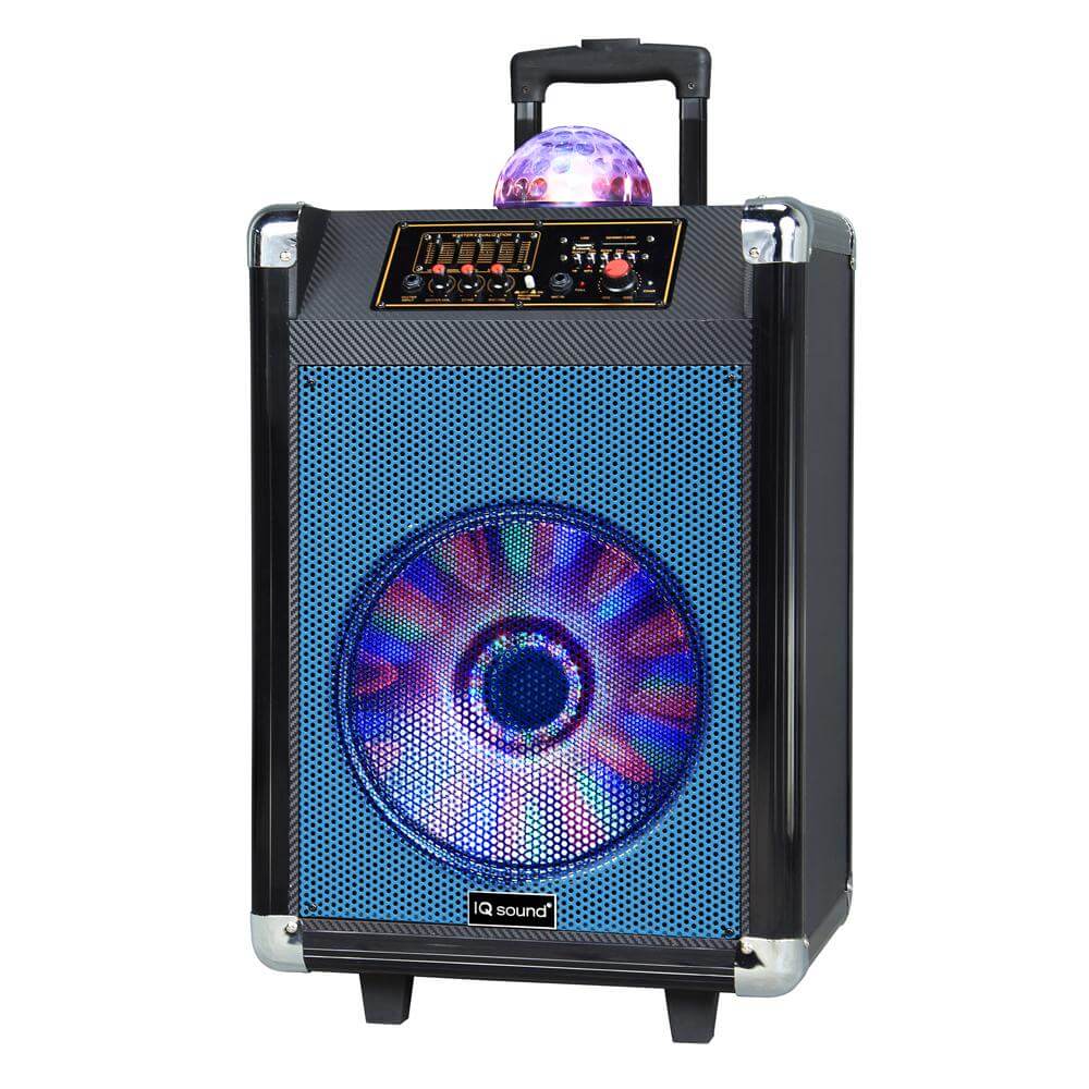 IQ Sound 12" Portable Bluetooth Speaker with Disco Ball Light-3
