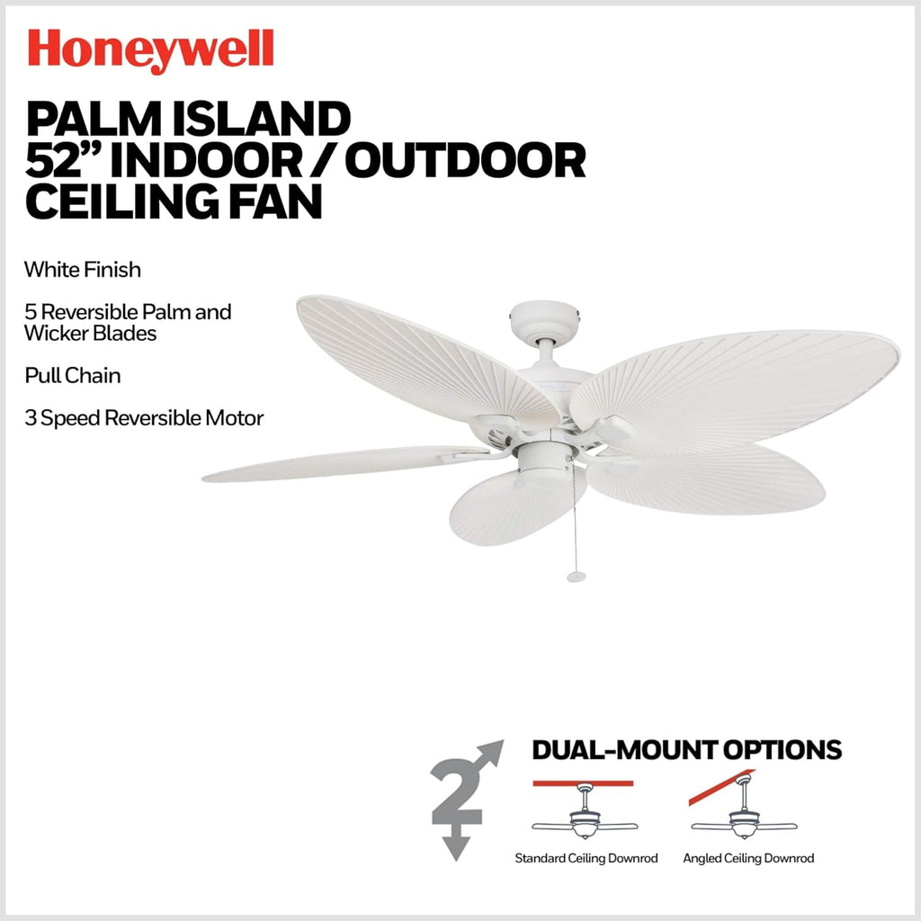 52 Inches Outdoor Palm Ceiling Fan Weather proofing-2