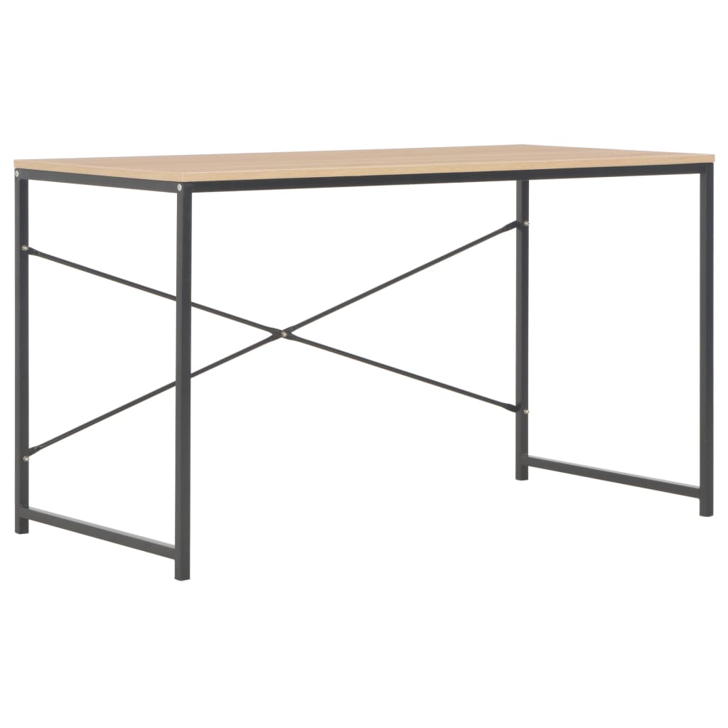 vidaXL Computer Desk Black and Oak 47.2"x23.6"x27.6"