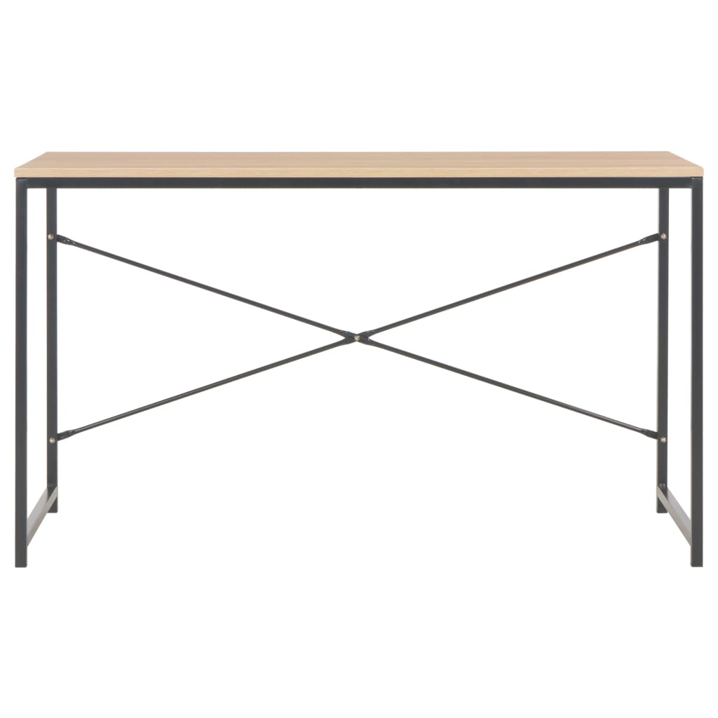 vidaXL Computer Desk Black and Oak 47.2"x23.6"x27.6"