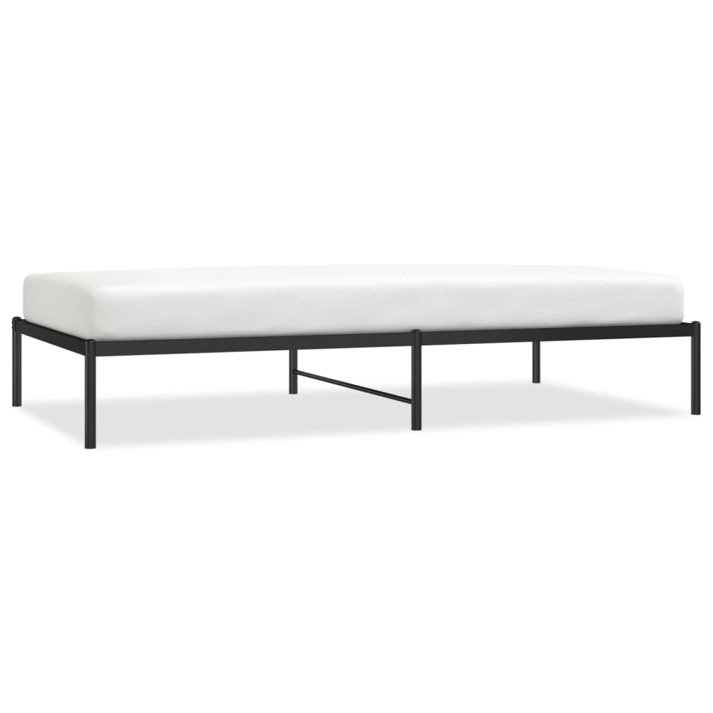 NNEVL Metal Bed Frame Black 107x203 cm