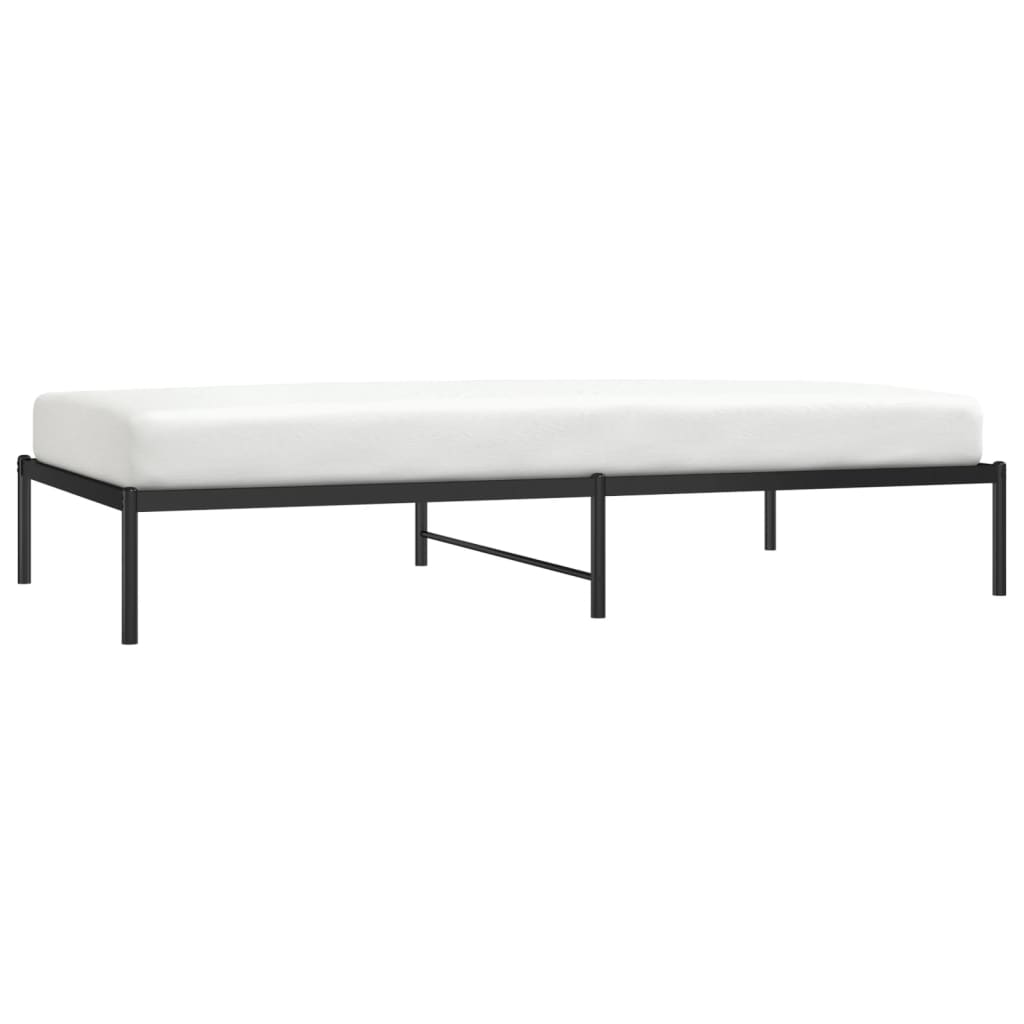 NNEVL Metal Bed Frame Black 107x203 cm