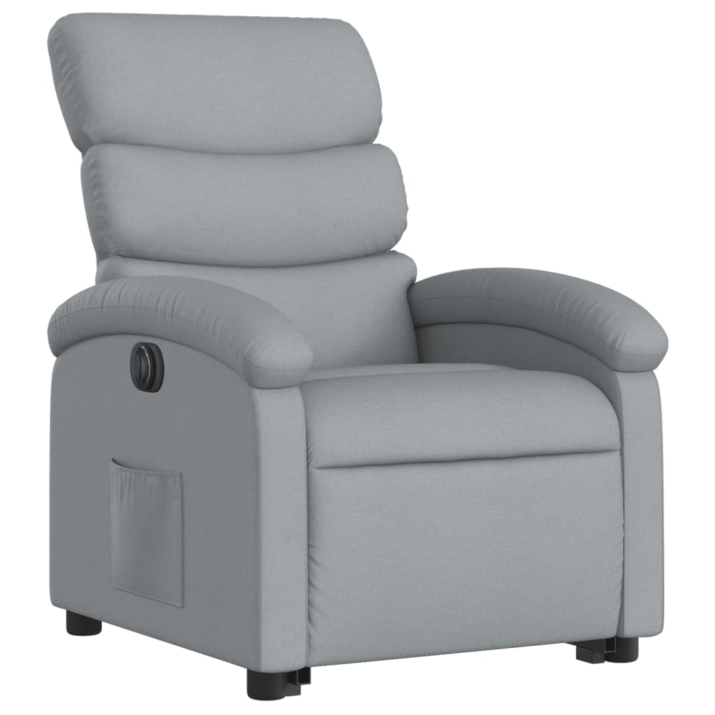 vidaXL Electric Stand up Recliner Chair Light Gray Fabric