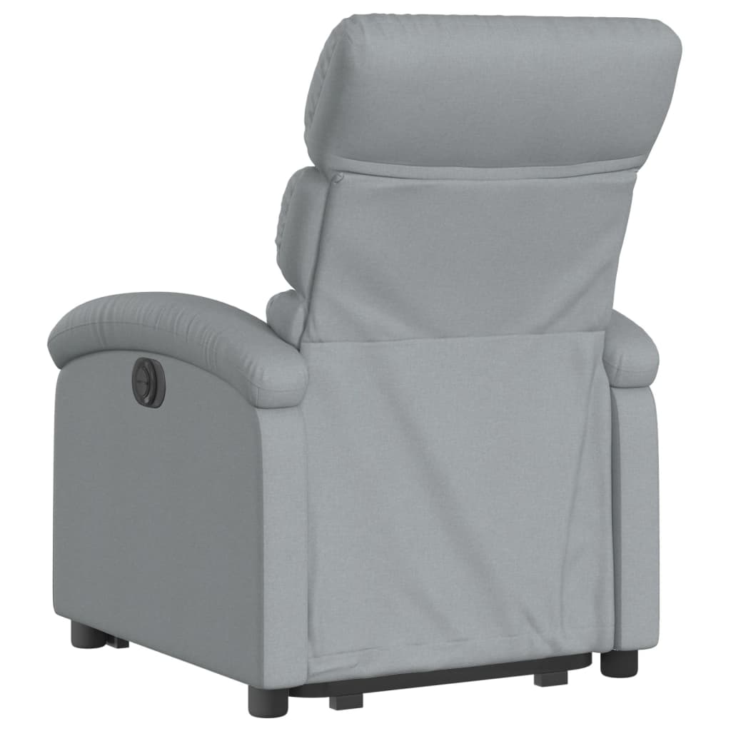 vidaXL Electric Stand up Recliner Chair Light Gray Fabric