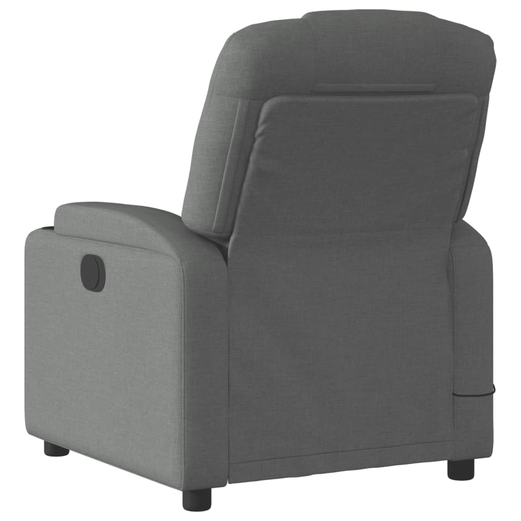 vidaXL Electric Massage Recliner Chair Dark Gray Fabric