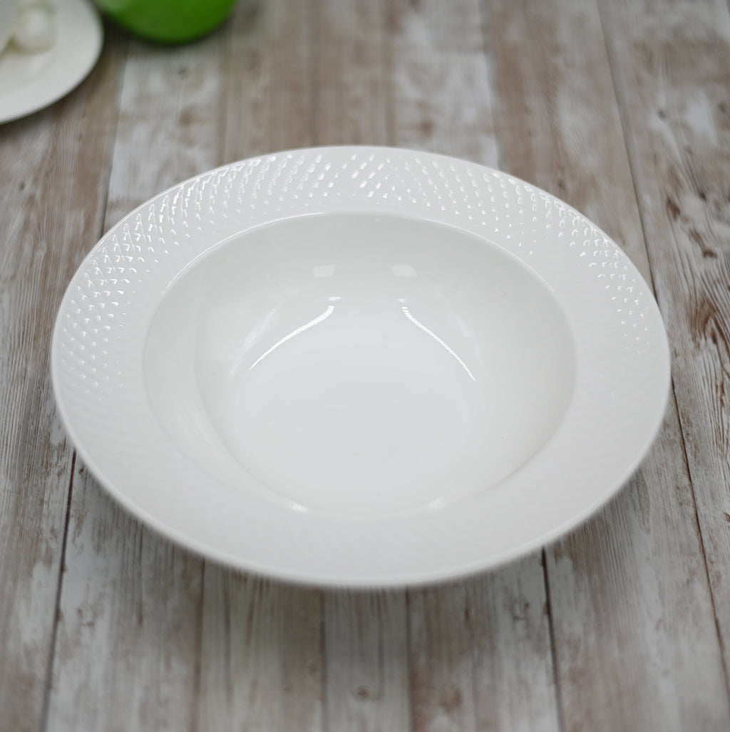 Fine Julia Porcelain Deep Plate Dinnerware Set For 6 Including 10" inch Charger Plate-3