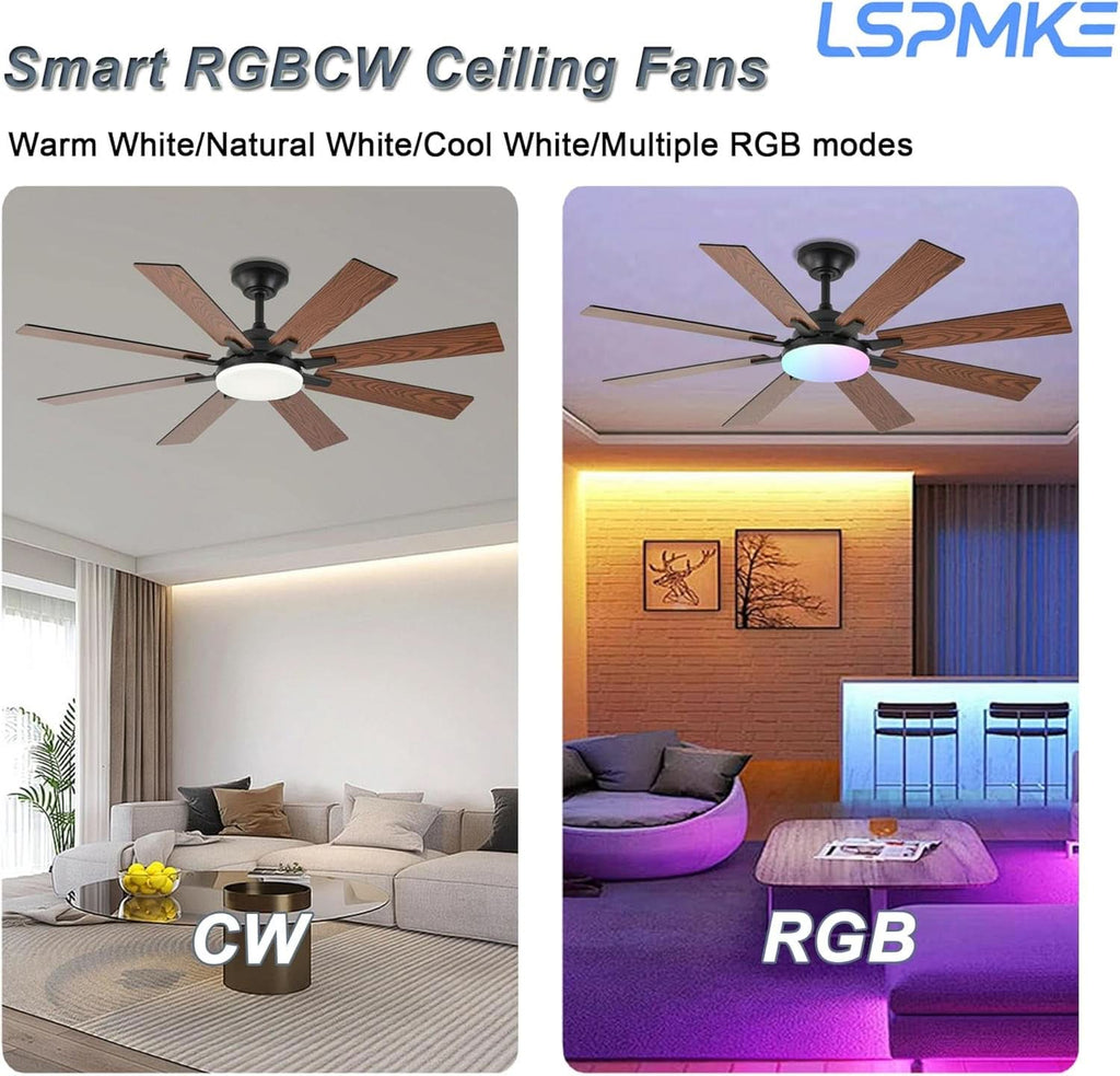 52 Inches Ceiling Fan Ultraquiet Reversible Lights-2