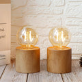 Set of 4 Wood Grain Table Lamp 6.5" Tall-0