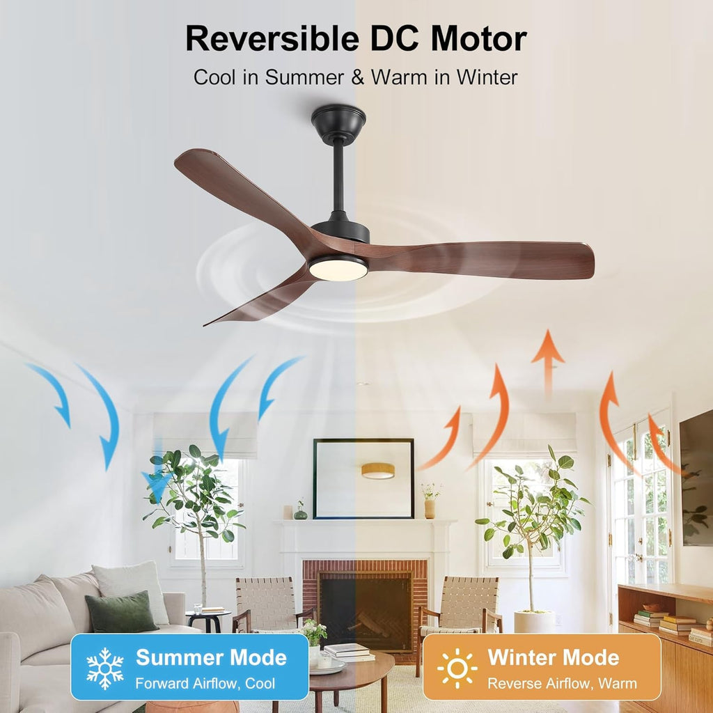 52 Inch Ceiling Fan With Bluetooth Smart Remote Control-4