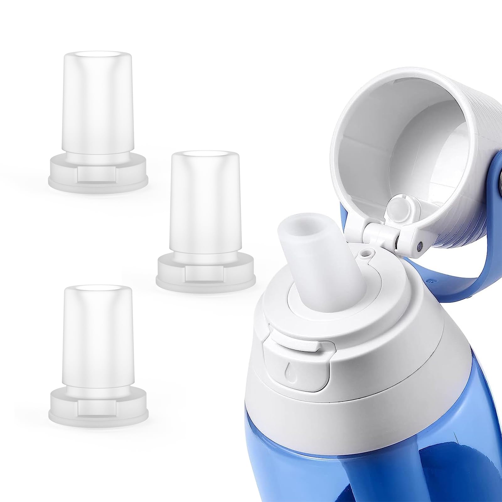 GLACIER FRESH Water Bottle Mouthpiece Replacement for Brita Water Bottle Silicone Water Bottle Bite Valve Replacement Parts Compatible with Brita Water Bottles 3 Packs