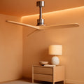 52 Inch Outdoor Patio Brushed Nickel Wood Ceiling Fan-0