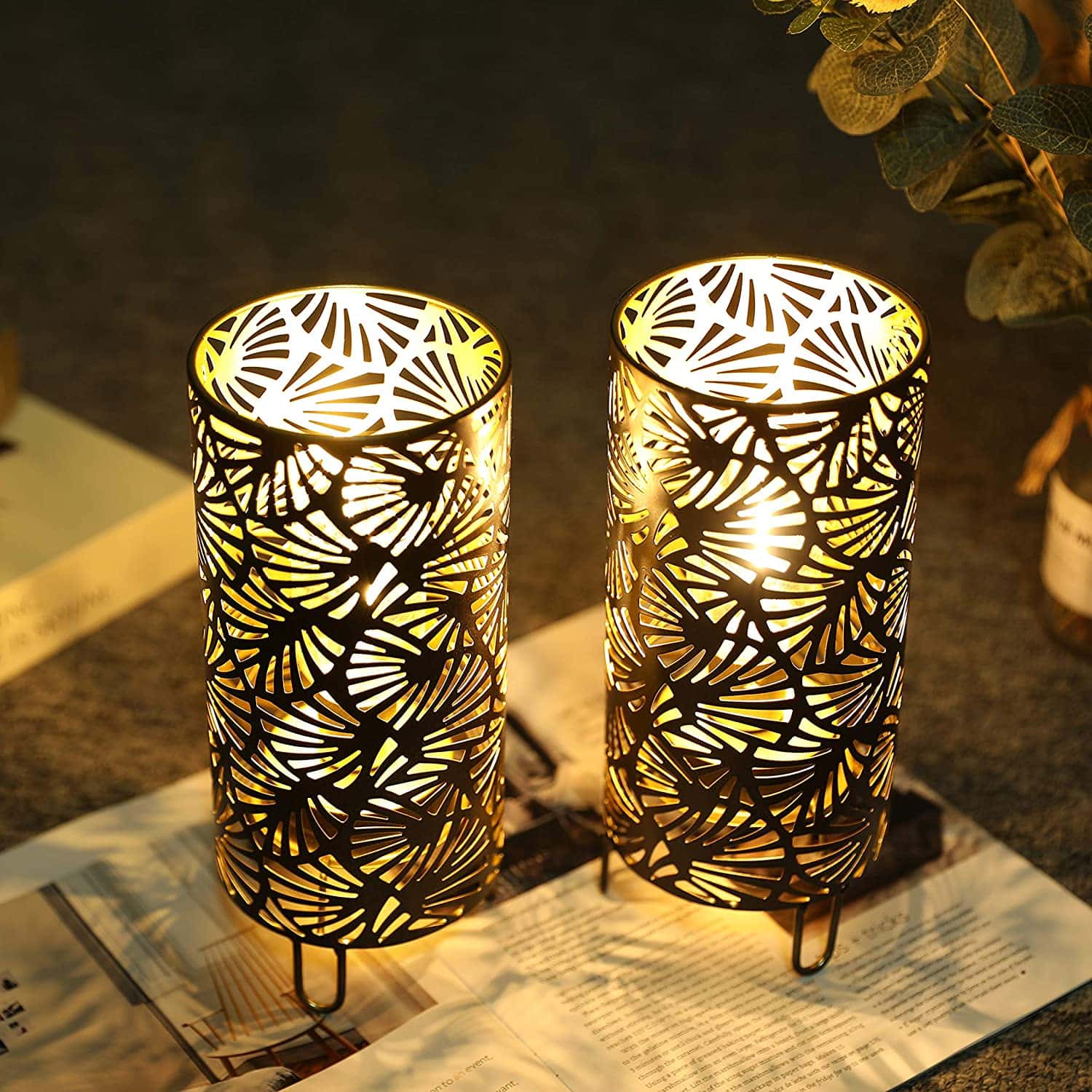 9''High Metal Lamp Battery Powered Metal Lamp（Set of 2）-3