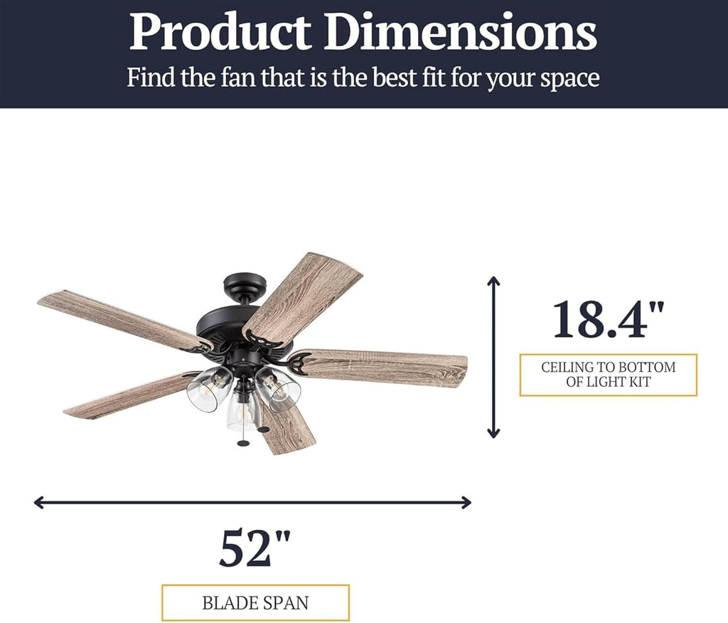Saybrook 52-Inch Farmhouse Ceiling Fan Bronze Finish-2