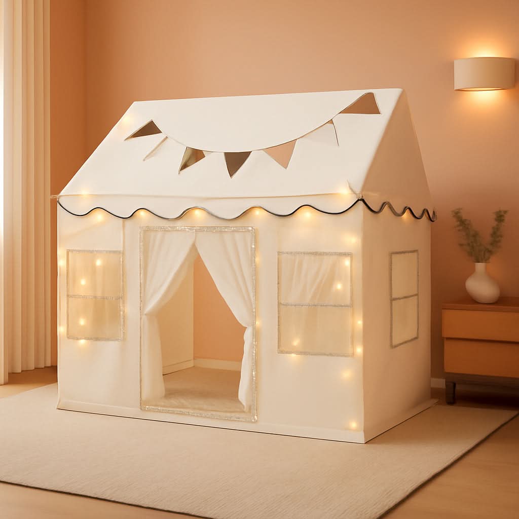 Cream Kids Play Tent Large 50 Inches Wide By34 Deep Indoor Outdoor-0