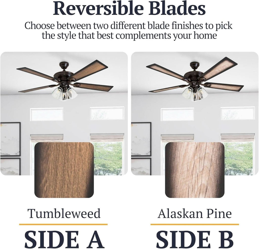 52 Inch Farmhouse LED Ceiling Fan Oil Rubbed Bronze-3