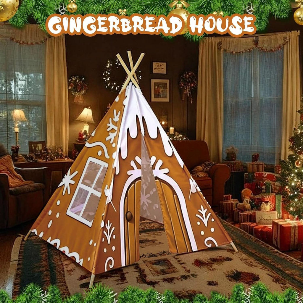 Ginger bread Play Teepee Tent 47x47x55 Inches Foldable-4