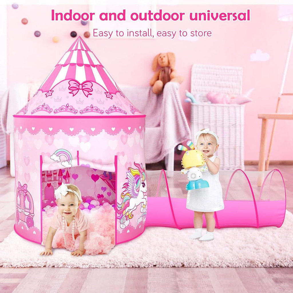 Pink Princess Playhouse Tent Ball Pit Multifunctional-4
