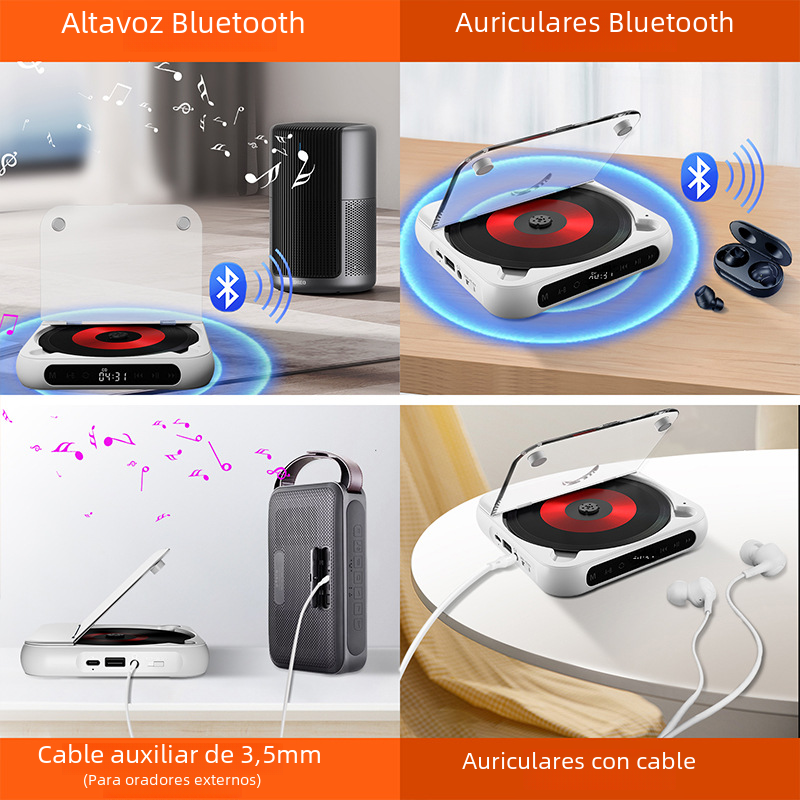 Bluetooth CD Player - Portable Mini Speaker for English Listening