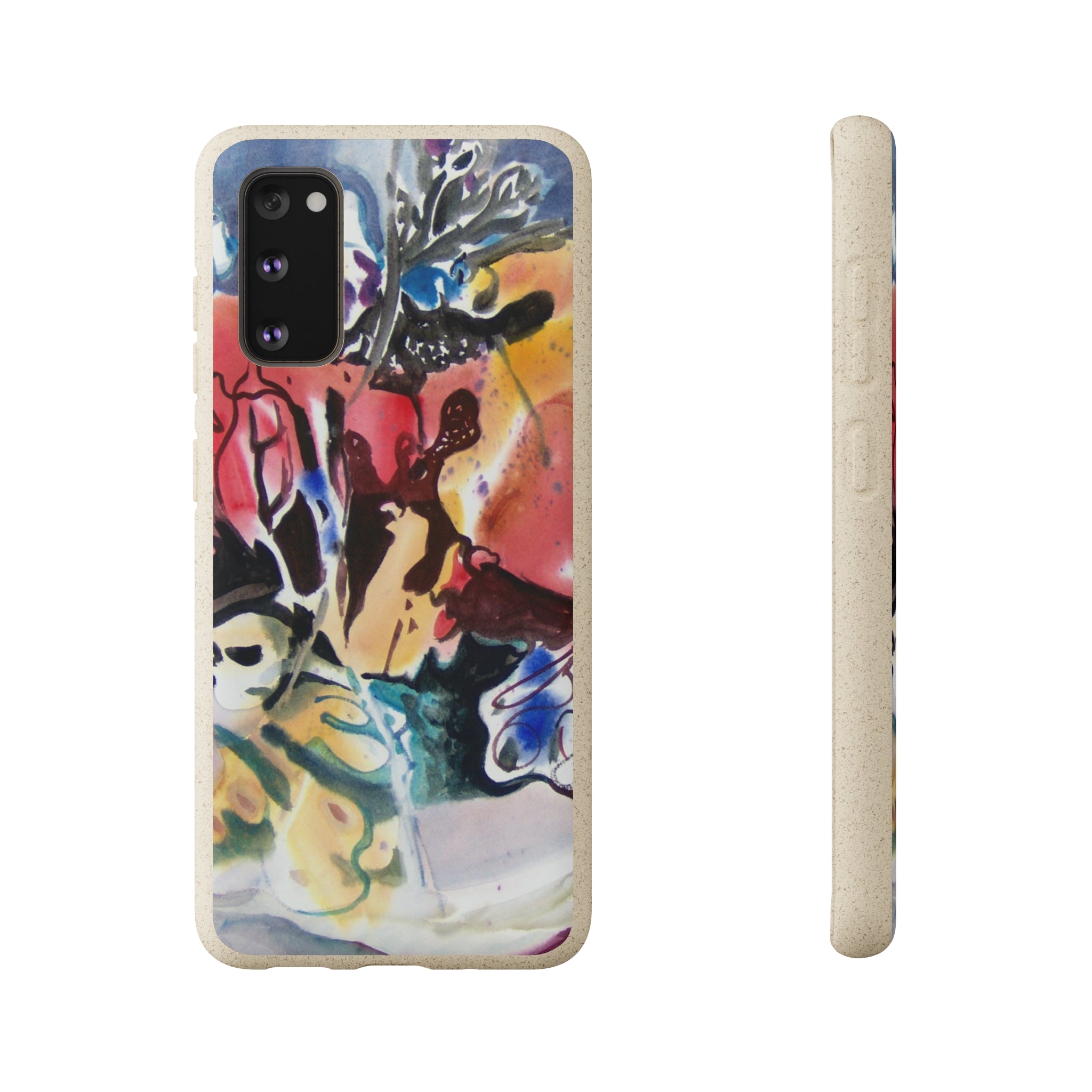 Biodegradable Phone Case with 'Floral Fantasy' Abstract Original Artwork by Barbara Cleary-2