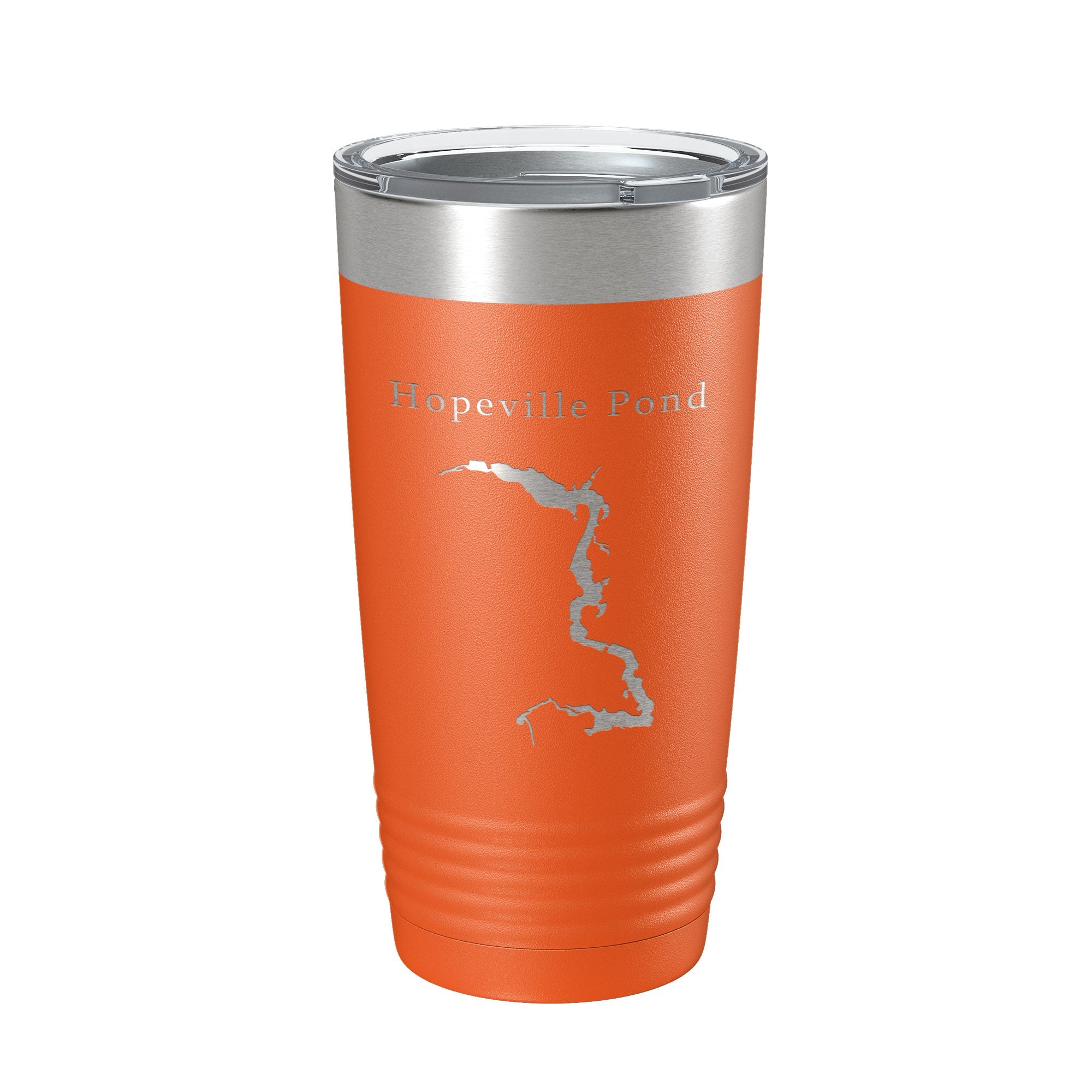 Hopeville Pond Tumbler Lake Map Travel Mug Insulated Laser Engraved Coffee Cup Connecticut 20 oz-17
