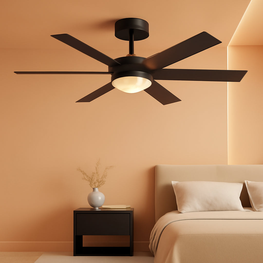 60Inches Brushed Black Walnut Dimmable Ceiling Fan-0