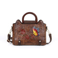 Embossed Leather Single Shoulder Crossbody Handbag