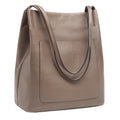Kattee Leather Tote Bags for Women Soft Genuine Leather Purses and Handbags Shoulder Bag with Top Magnetic Snap Closure Work Travel Khaki