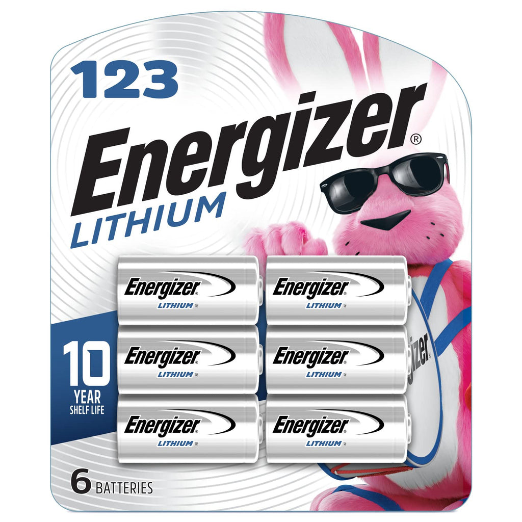 Energizer 123 Batteries Lithium CR123A Battery 6 Battery Count