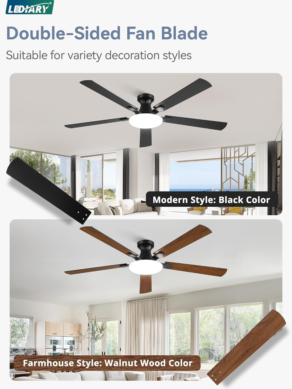 60 Inch Ceiling Fan Ultra High Efficiency LED Lighting-3