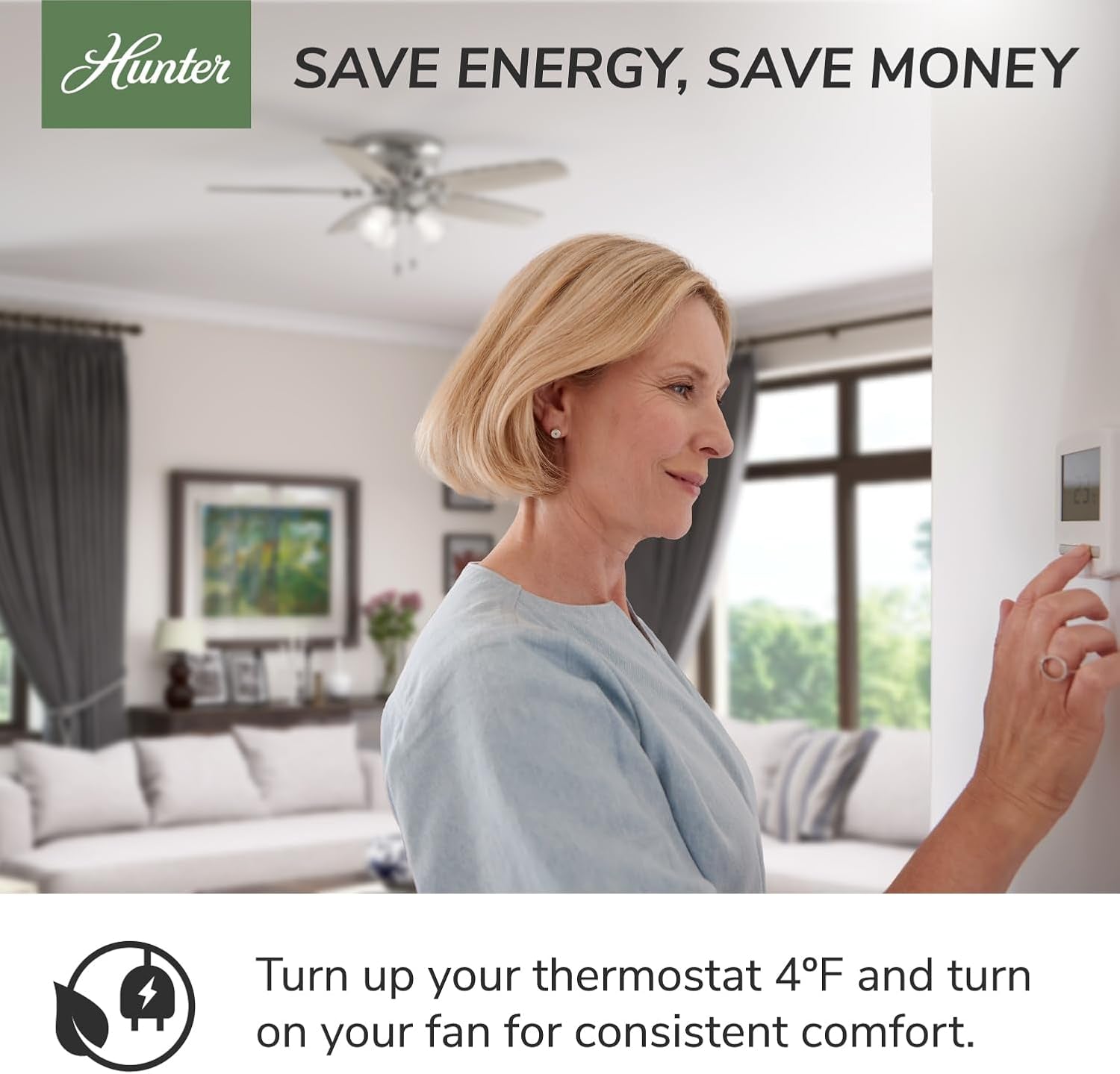 Newsome Energy Efficient White 42 Inch Ceiling Fan LED-4