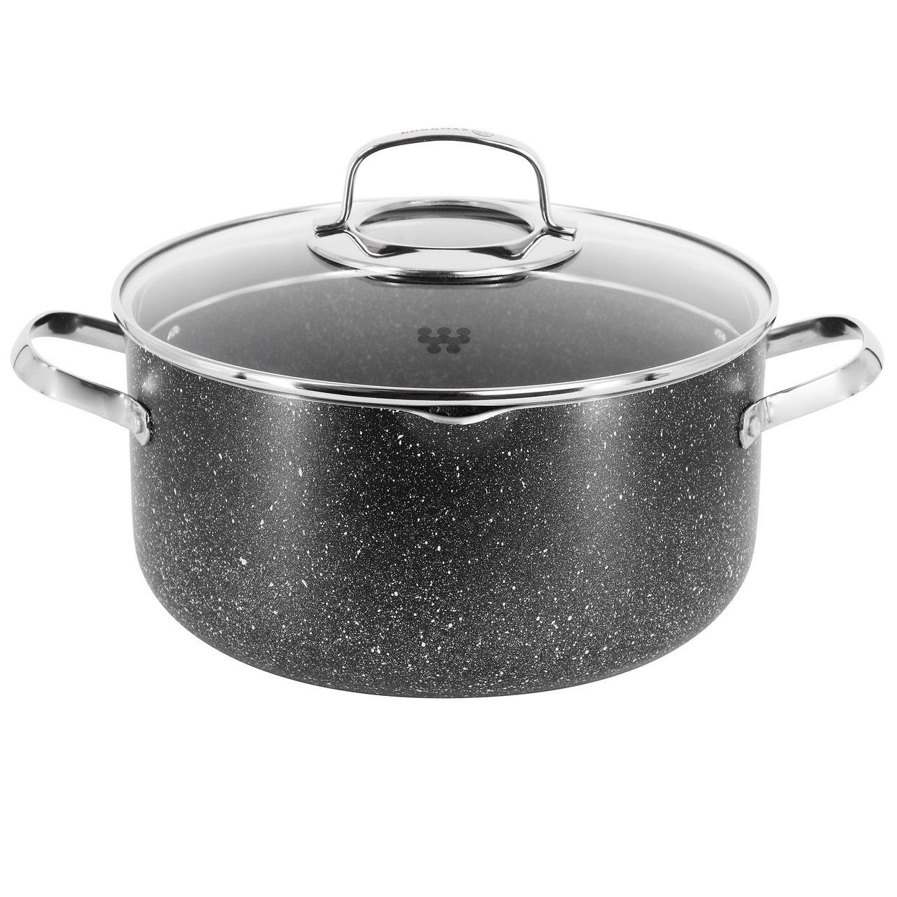 Korkmaz Galaksi Non Stick 10 Inch 6.5 Liter Casserole with Lid in Black-0
