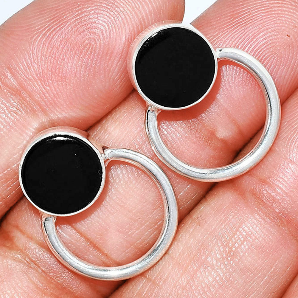 Natural Gemstone Circle Pendant Earrings Jewelry Set 925 Sterling Silver AGT1001 T-1012-4