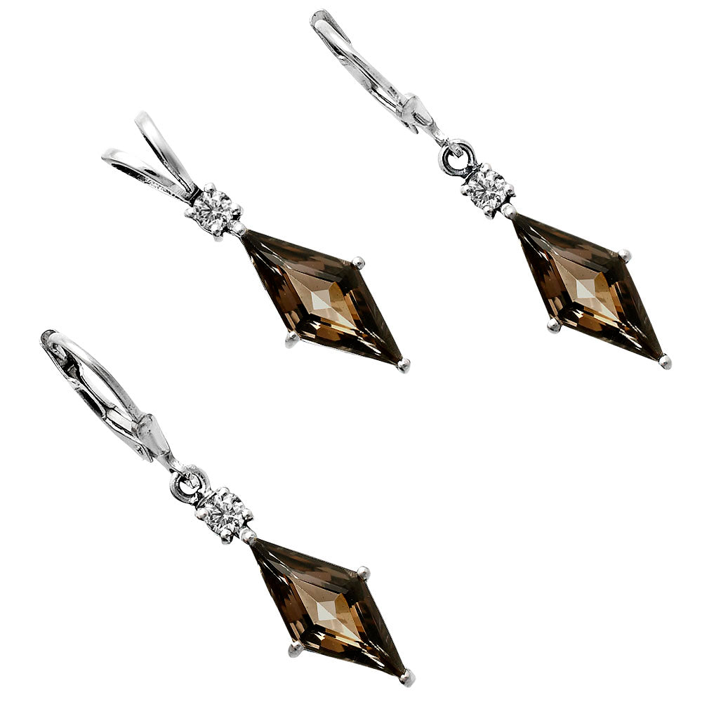 Marquise Gemstone Pendant Earrings Jewelry Set 925 Sterling Silver AGT1005 T-1016-5
