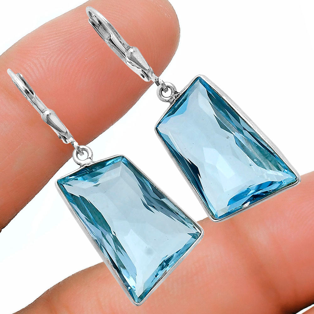 Modern Trapezoid Gemstone Earrings & Pendant Jewelry Set 925 Silver AGT1006 T-1017-4