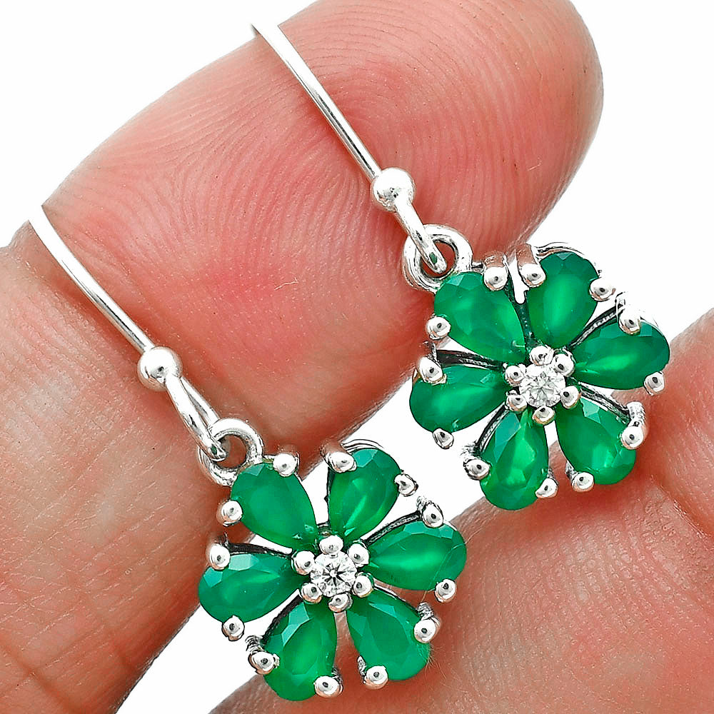 Multi-Gemstone Flower Pendant Earrings Jewelry Set 925 Sterling Silver AGT1011 T-1021-4