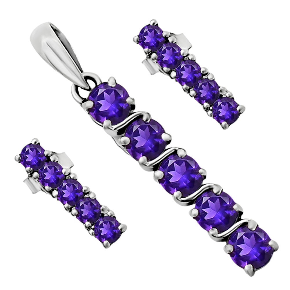 Vertical Gemstone Bar Set 925 Sterling Silver Earrings Pendant Jewelry AGT1013 T-1023-5